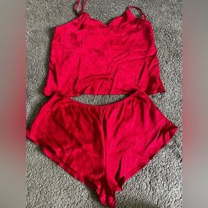 Victoria’s Secret Satin Jacquard Cami & Short Set